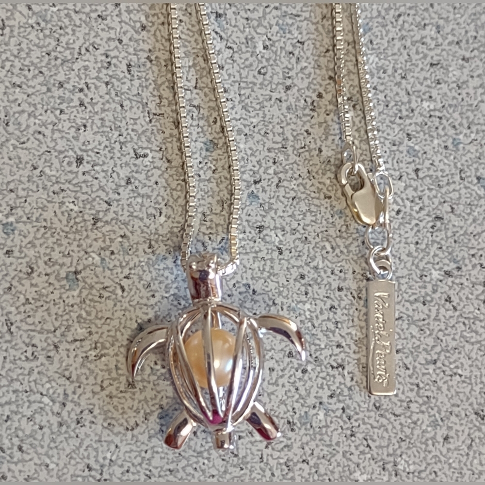 June Birthstone!*Sterling Turtle Necklace